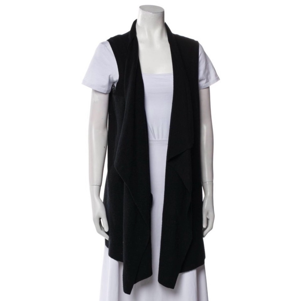 Vince Black Open Front Cardigan - Wool & Cashmere
